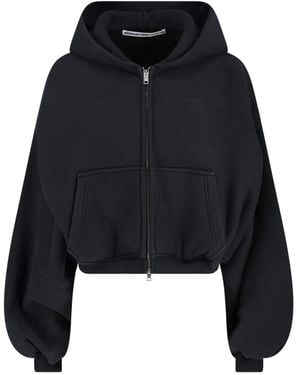 Alexander Wang Zip Cropped Sweatshirt - Black
