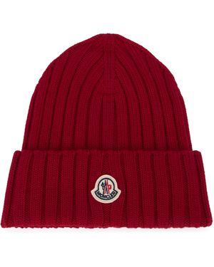 Moncler Wool Beret Virgin Hat - Red