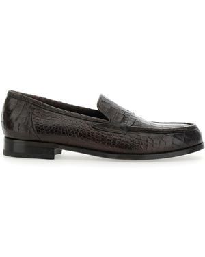 Lidfort Luisiana Loafers With Embossed Crocodile Effect - Multicolour