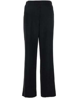 Le Plain Trousers With Elasticated Waist - Black