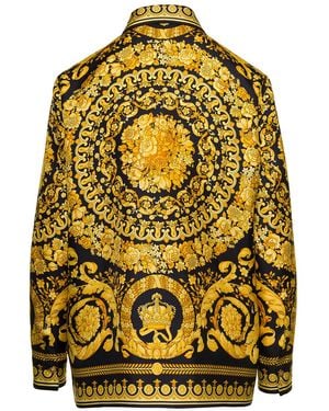 Versace Baroque Print Silk Shirt For From 'S Ss24 Collection - Yellow