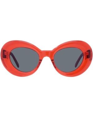 Loewe Sunglasses Butterfly Full Rim, Shiny Transparent Frame And Lens Lw40112I66V - Red