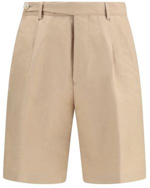 Brunello Cucinelli Beige Cotton Bermuda Shorts - Natural