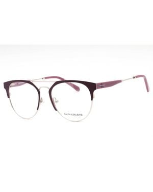 Calvin Klein Calvin Klein Jeans Ckj18103 Round Metal-Frame Eyeglasses — Burgundy - Black