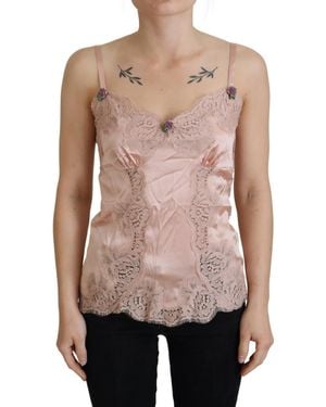 Dolce & Gabbana Silk Satin Top - Pink