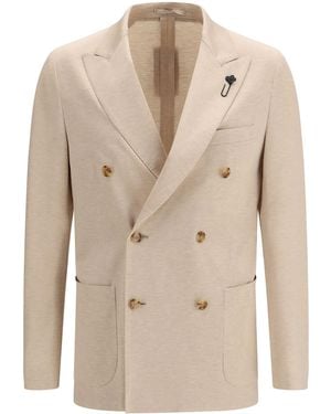 Lardini Double-Breasted Jacket - Natural