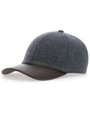 Brunello Cucinelli Wool Hat With Monili Details Virgin - Gray