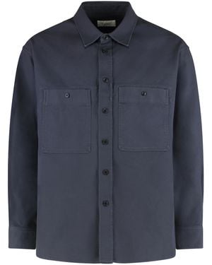 Lemaire Utility Overshirt Cotton Shirt - Blue