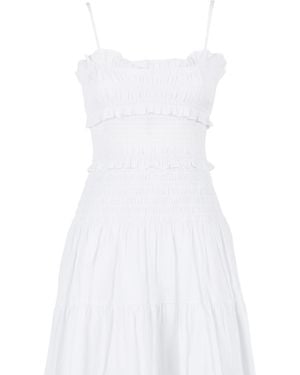 Michael Kors Smocked Maxi Dress Organic Cotton - White