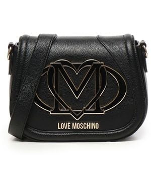 Love Moschino Shoulder Bag With Maxi Logo - Black