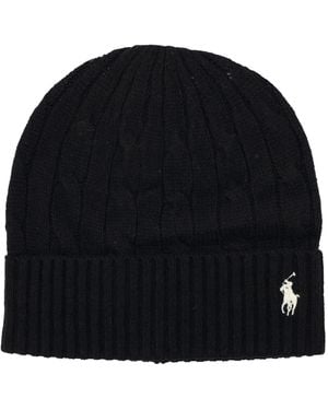 Polo Ralph Lauren Cable Wool-Cashmere Beanie - Black