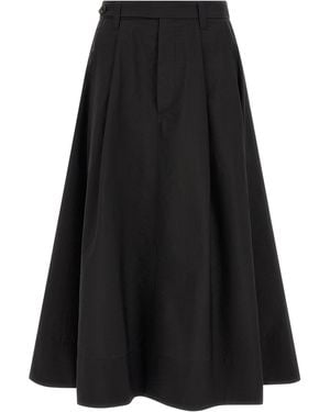 Brunello Cucinelli Cotton Midi Skirt - Black