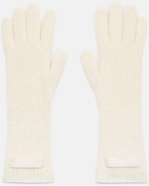 Jacquemus Grosgrain Wool Gloves - White