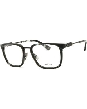 Police Police Vplf09M Rectangular Metal Frame Eyeglasses - Black