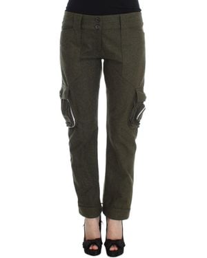 Ermanno Scervino Wool Blend Loose Fit Cargo Pants - Black