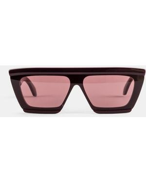 Maison AlaïA Mask Sunglasses Burgundy Acetate With Lenses - Red