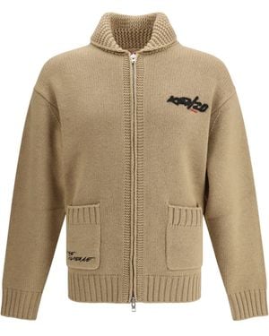 KENZO Futura Zippered Cardigan - Natural