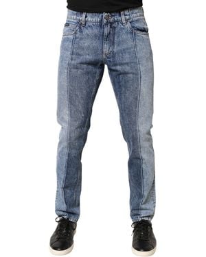 Dolce & Gabbana Two Tone Cotton Regular Denim Jeans Clothing - Blue