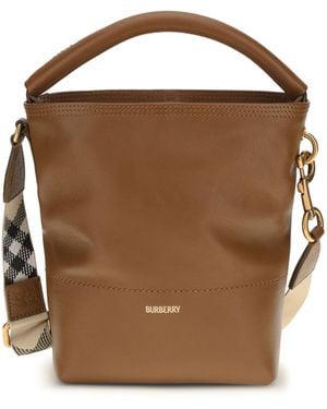 Burberry B Clip Bucket Bag Calf Leather Bos Taurus - Brown