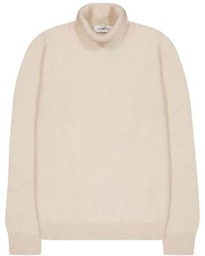 Laneus Wool Brushed Knit Sweater - Natural