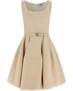 Fendi Wheel Skirt Dress - Natural