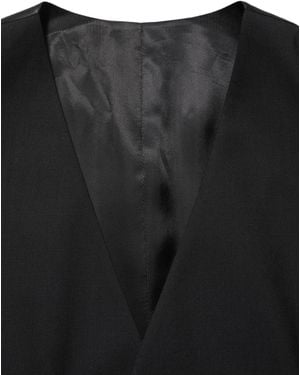 Dolce & Gabbana Wool Single Breasted Waistcoat Vest Virgin Clothing - Black