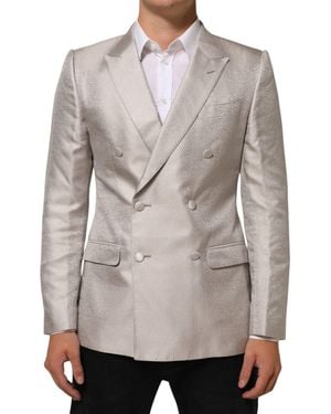 Dolce & Gabbana Martini Double-Breasted Suit Blazer - Gray