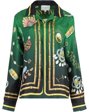 CASABLANCA Printed Silk Shirt - Green