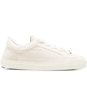 Santha Contrast-Stitched Leather Trainers - White