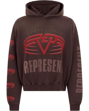 Represent Hoodie Living Legacy Cotton Sweaters - Red