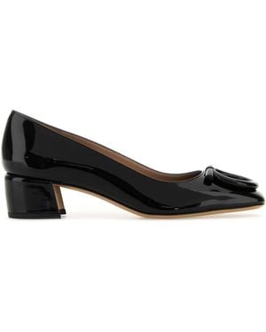 Ferragamo Leather Mara Pumps - Black