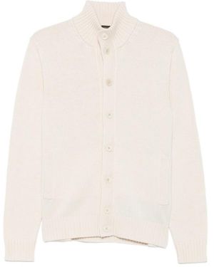 Zanone Wool Cardigan With High Neck Virgin Cardigans - White