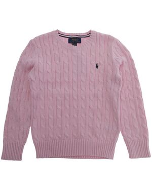 Polo Ralph Lauren Jumper Ls Cable Cotton Tops - Purple