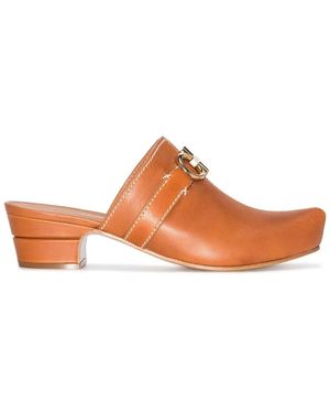Ferragamo Gancini Slip-On Mules - Brown
