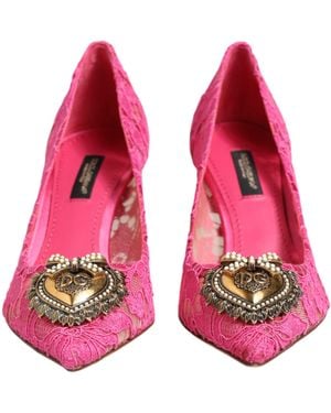 Dolce & Gabbana Taormina Lace Devotion Court Shoes Shoes Co+Pa+Se+Vi - Pink