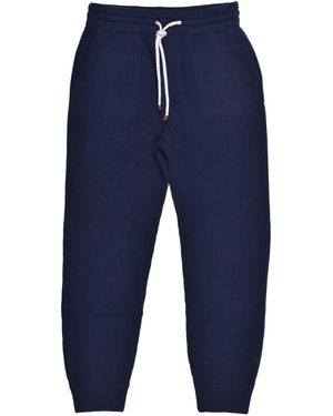 Brunello Cucinelli Wool Ribbed Trousers - Blue