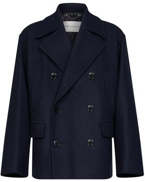 Dries Van Noten Wool-Blend Rascott Double-Breasted Peacoat - Blue