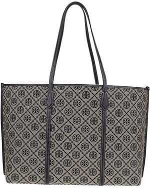 Tory Burch Perry T Monogram Tote - Gray