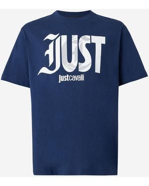 Just Cavalli Cotton T-Shirt T-Shirts - Blue