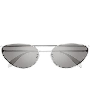 McQueen Sunglasses Cat Eye Full Rim, Frame And With Mirror Lens Am0424S004 - Gray