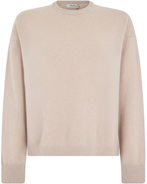 Max Mara Max Mara Crewneck Sweater Cashmere Blend Wool - Natural