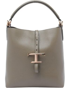Tod's Logo Bucket Bag - Grey