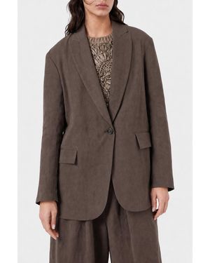 Brunello Cucinelli Relaxed Cotton Blazer - Brown