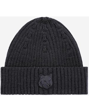 Maison Kitsuné Fox Head Beanie - Blue
