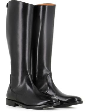 Alberto Fasciani Leather Knee-High Riding Boots - Black