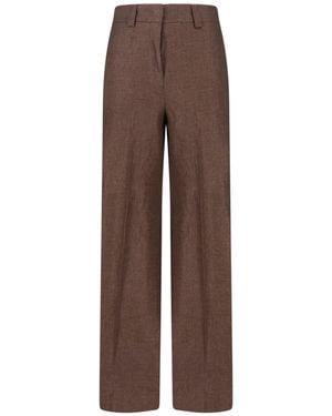 Incotex Tailored Linen Trousers - Brown