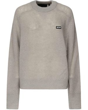 ROTATE BIRGER CHRISTENSEN Light Knit Logo Jumper - Grey