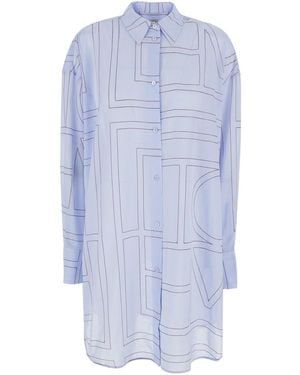 TOTEME Shirt Dress Long Summer Cotton - Blue