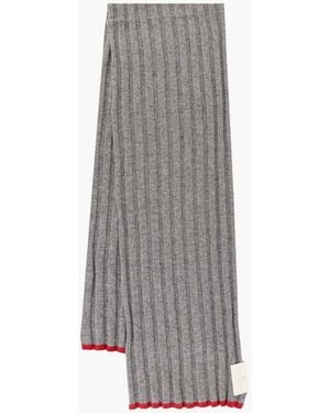 Brunello Cucinelli Ribbed Cashmere Scarf Clothing - Gray