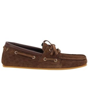 Gucci Loafers Gg Suede Calf Leather - Brown